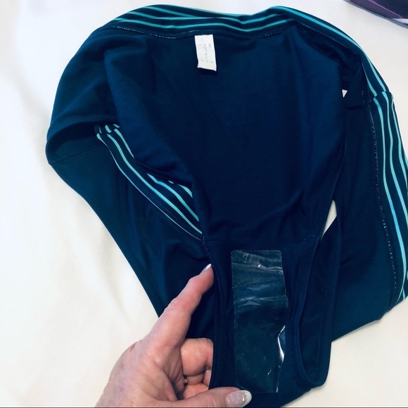 Plus Size 1X (18/20) Navy/Aqua Swim Brief - Picture 6 of 10